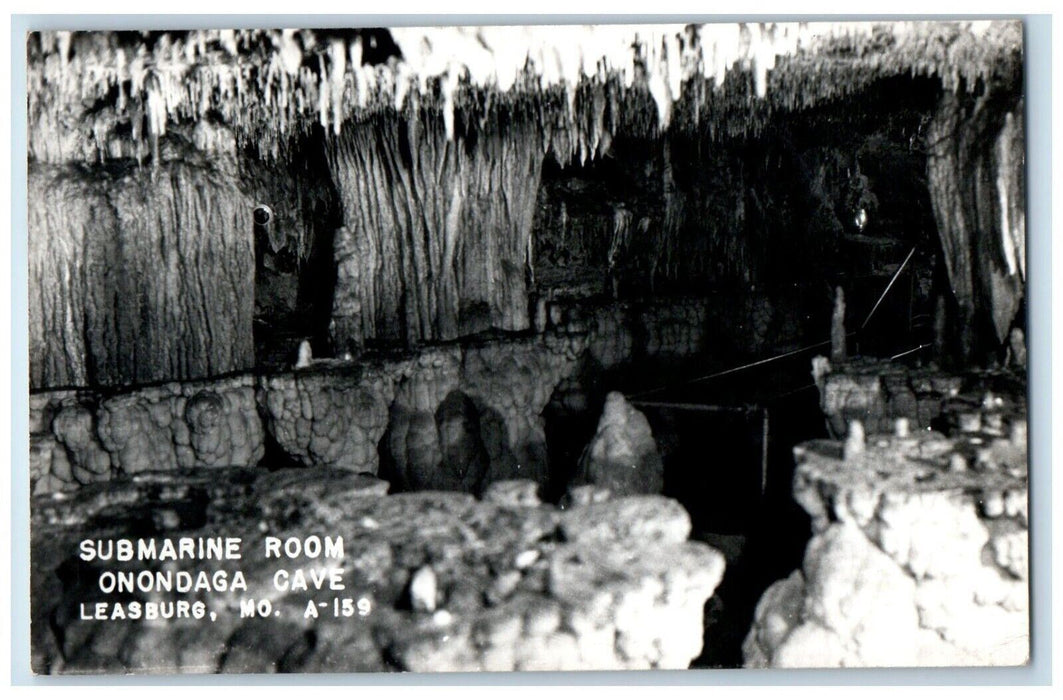 1950 Submarine Room Onondaga Cave Leasburg Missouri MO RPPC Photo Postcard