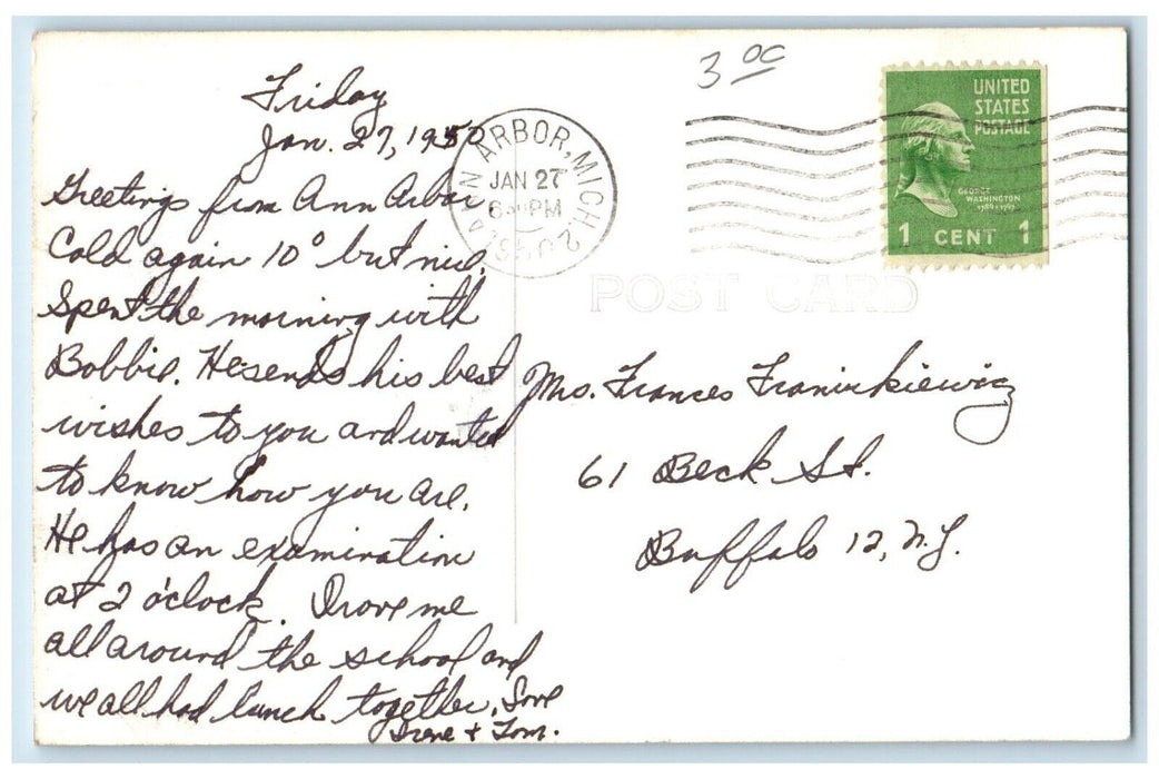 1950 University Of Michigan Hospital Ann Arbor Michigan MI RPPC Photo Postcard