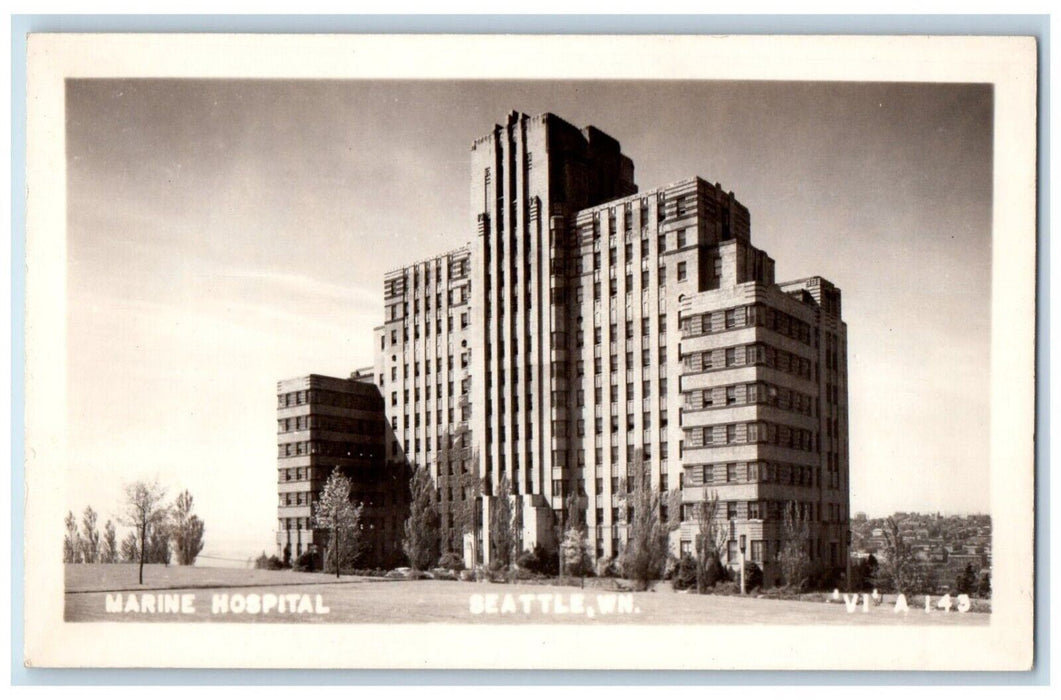 c1910's Marine Hospital Building Seattle Washington WA RPPC Photo Postcard