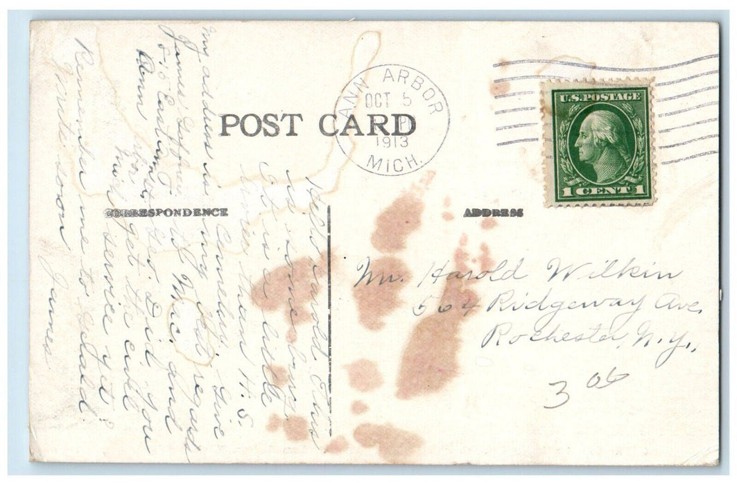 1913 St. Thomas Catholic Church and Priests House Ann Arbor Michigan MI Postcard