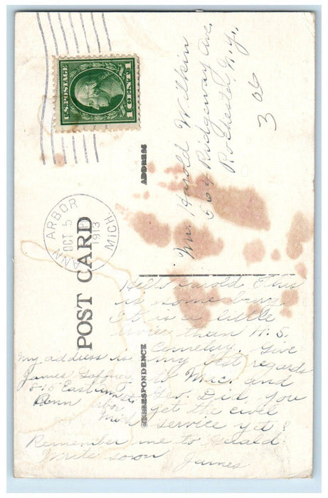1913 St. Thomas Catholic Church and Priests House Ann Arbor Michigan MI Postcard
