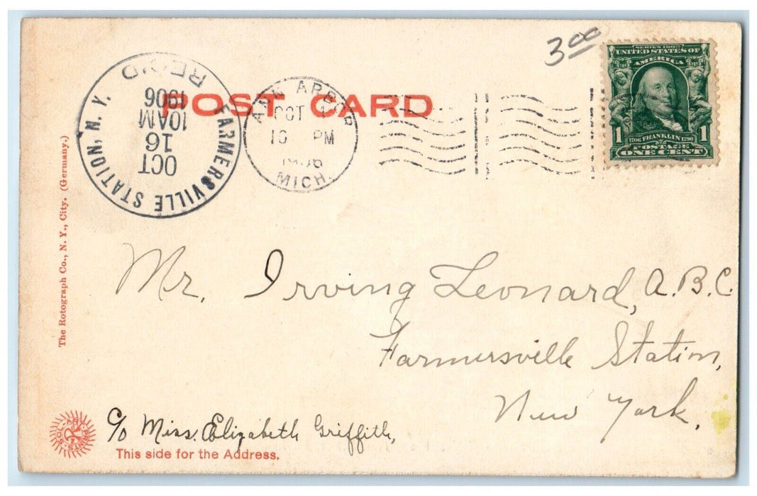 1906 University Hall University of Michigan Ann Arbor MI Antique Postcard