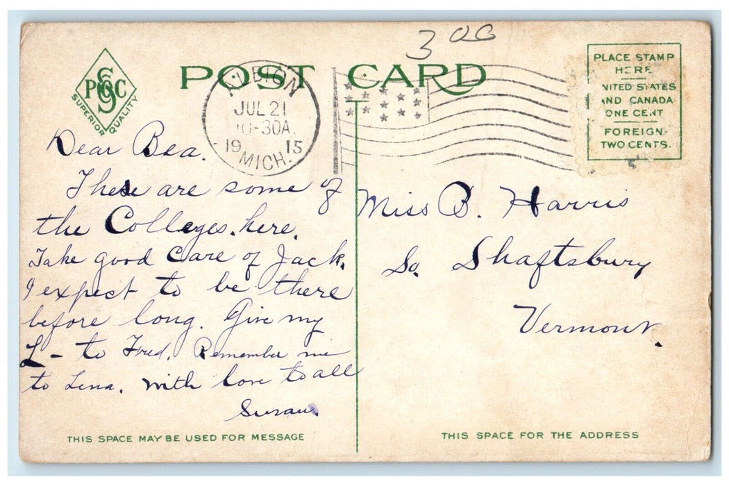 1915 Albion College Buildings Albion Michigan MI Antique Multiview Postcard