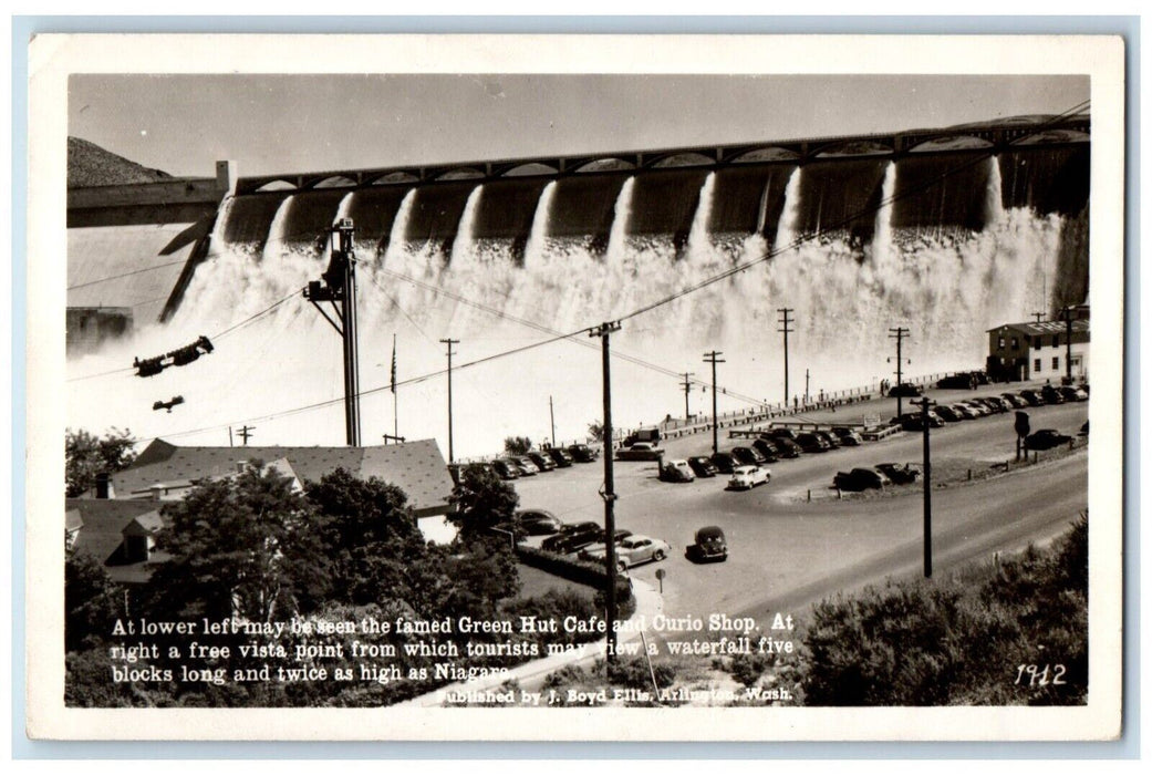 Grand Coulee Dam Green Hut Cafe And Curio Shop Washington WA RPPC Photo Postcard