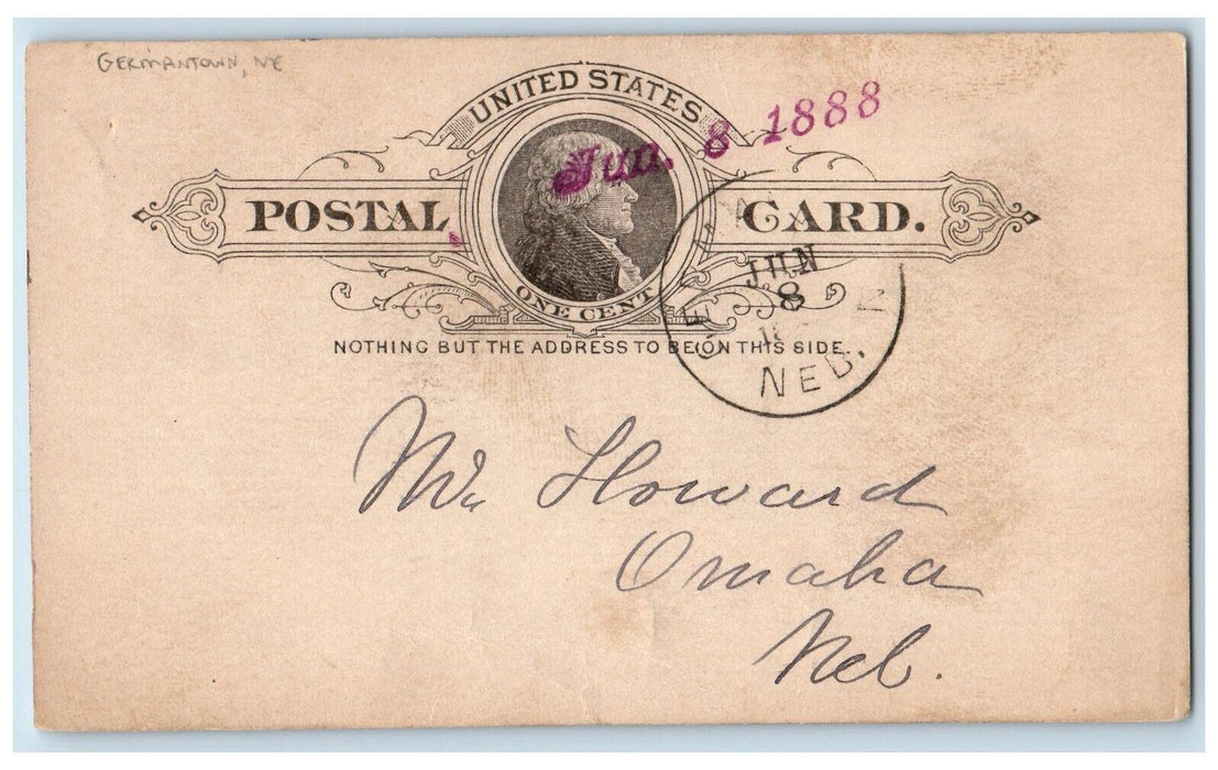 1888 Rubber Boots Ship Germantown Nebraska NE Omaha NE Antique Postal Card