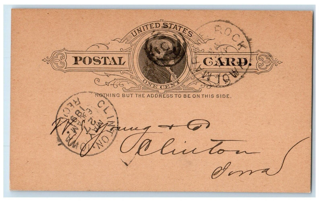 1891 Lumber Order Gates Wilcox & Co. Marble Rock Iowa IA Clinton IA Postal Card