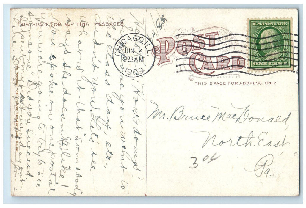 1909 Shoot The Chutes Riverview Park Chicago Illinois IL Antique Postcard