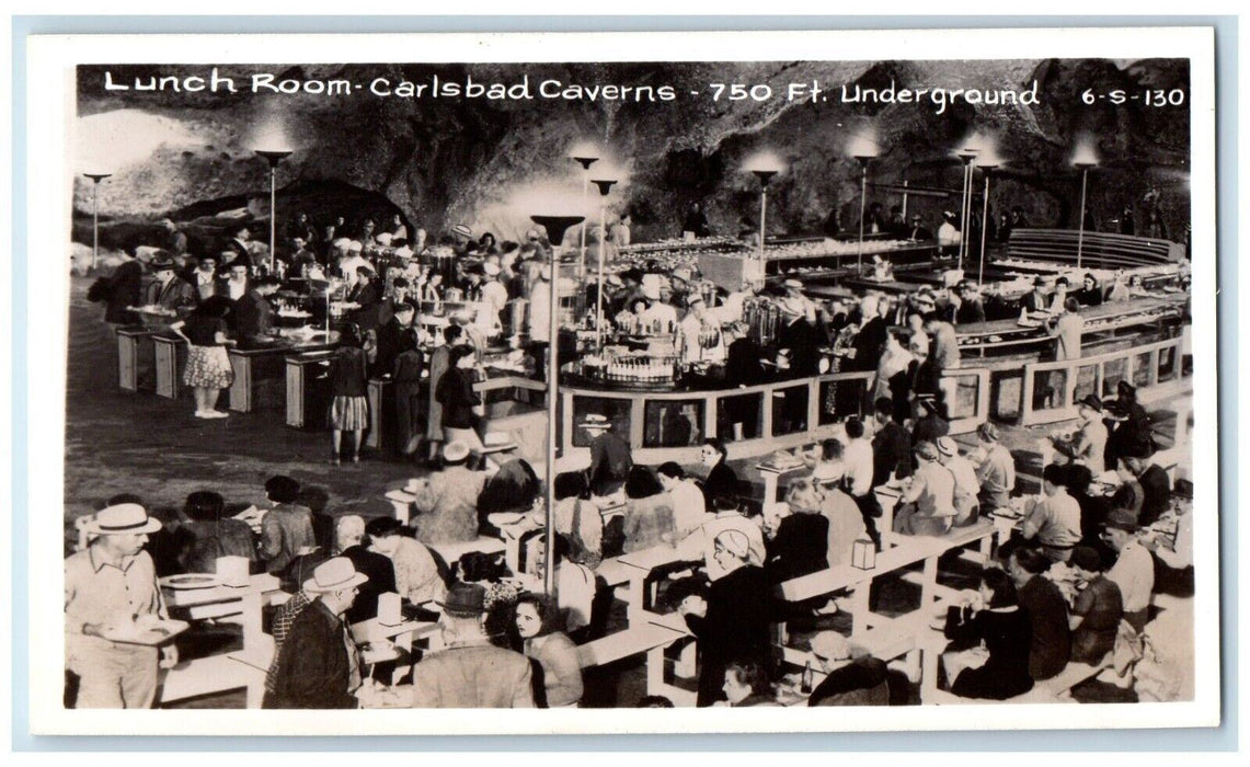 c1940's Lunch Room Carlsbad Caverns New Mexico NM Vintage RPPC Photo Postcard