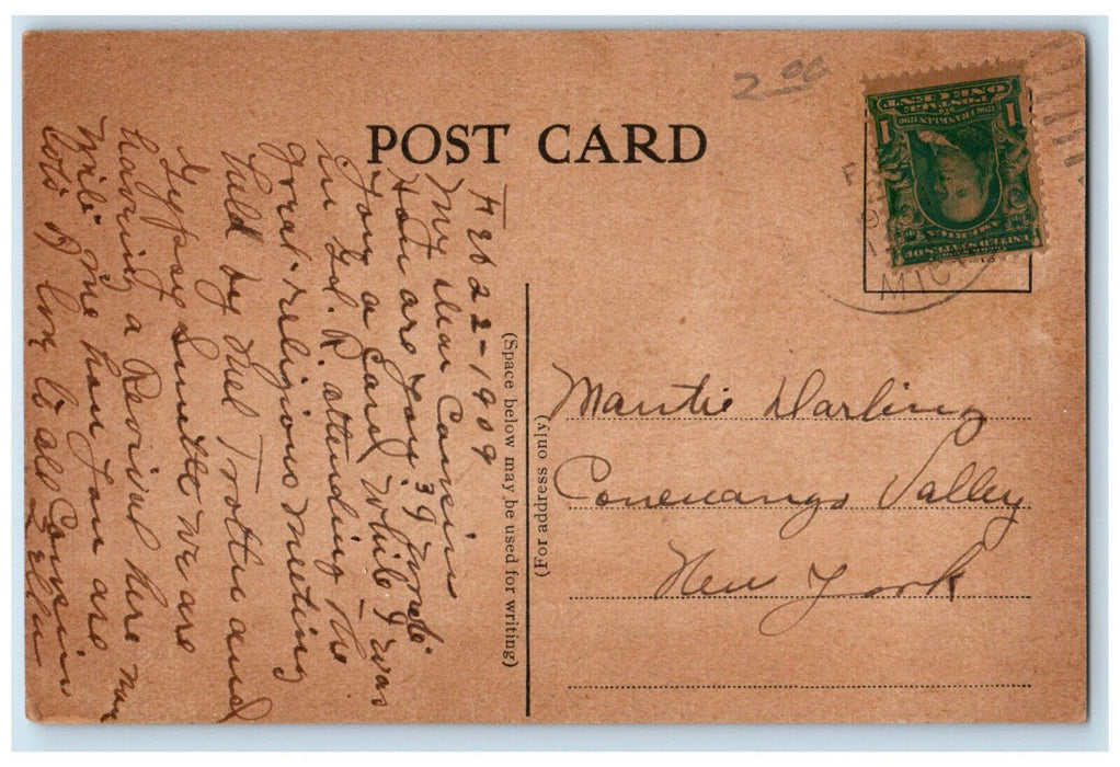 1909 View Of Arch Bridge Sherman Park Chicago Illinois IL Antique Postcard