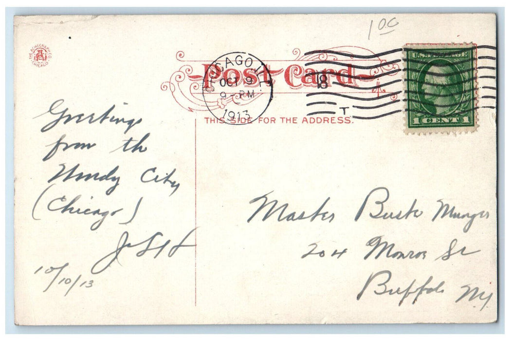 1913 Scene In Garfield Park Bridge Chicago Illinois IL Antique Posted Postcard