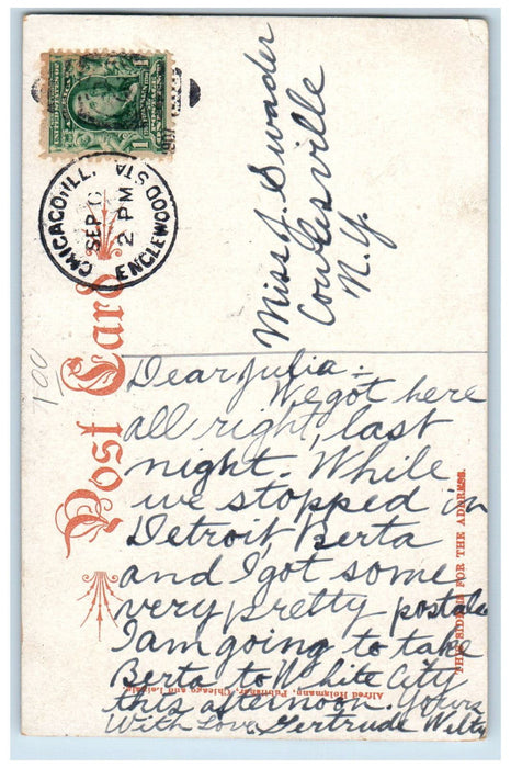 1907 Humboldt Park The Refectory House Chicago Illinois IL Antique Postcard