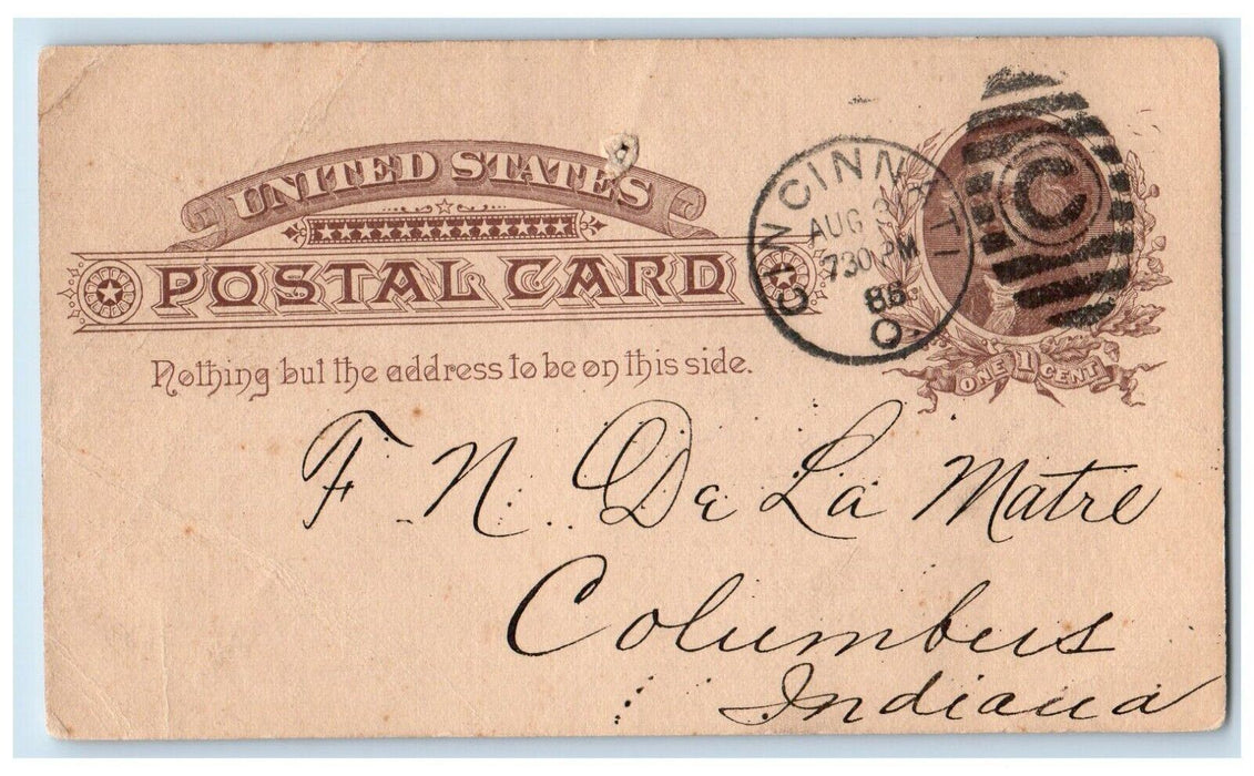 1886 American B.H.O. and Sewing Machine Co. Cincinnati OH Postal Card