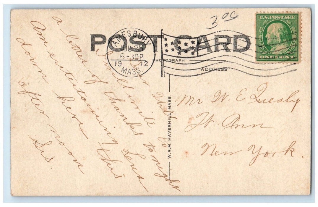 1912 Whittier Birthplace House Haverhill Massachusetts MA RPPC Photo Postcard