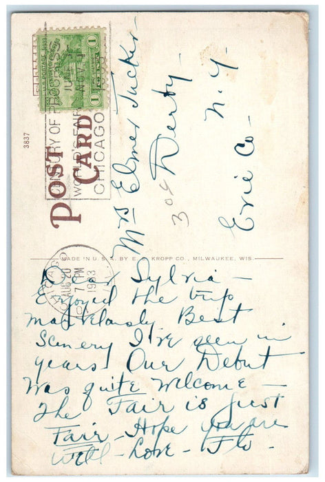 1933 View Of Lobby Congress Hotel And Annex Chicago Illinois IL Vintage Postcard