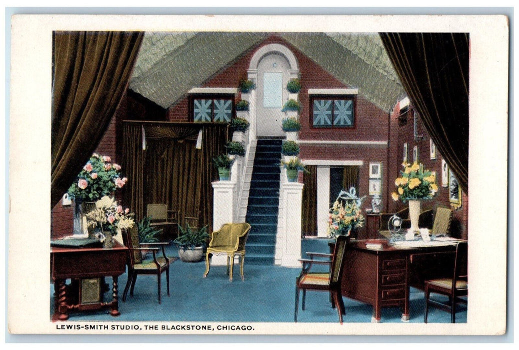 Lewis-Smith Studio The Blackstone Interior Scene Chicago Illinois IL Postcard