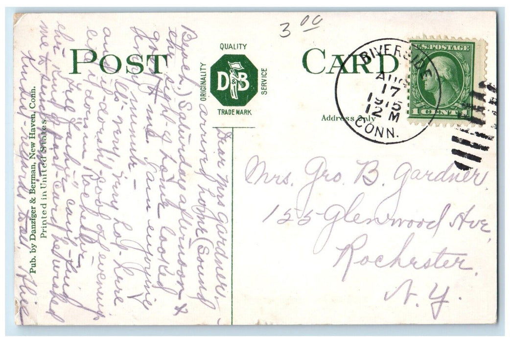 1915 Rocky Shores Shippan Point Exterior Building Stamford Connecticut Postcard