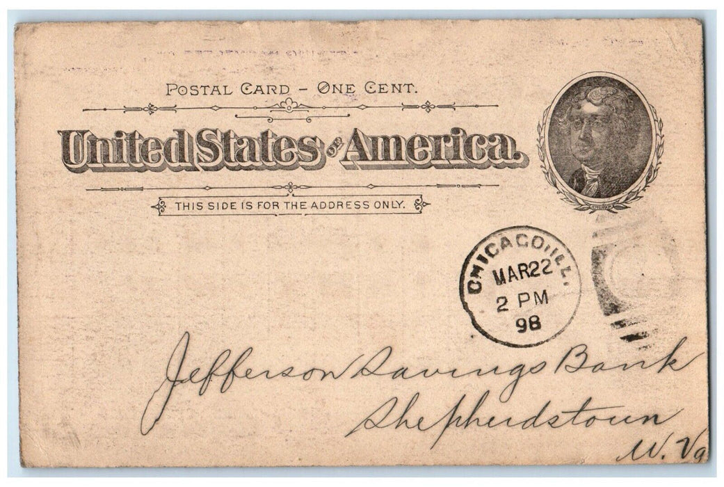 1898 Deering Harvester Co. Grain Grass Cutting Machinery Chicago IL Postal Card