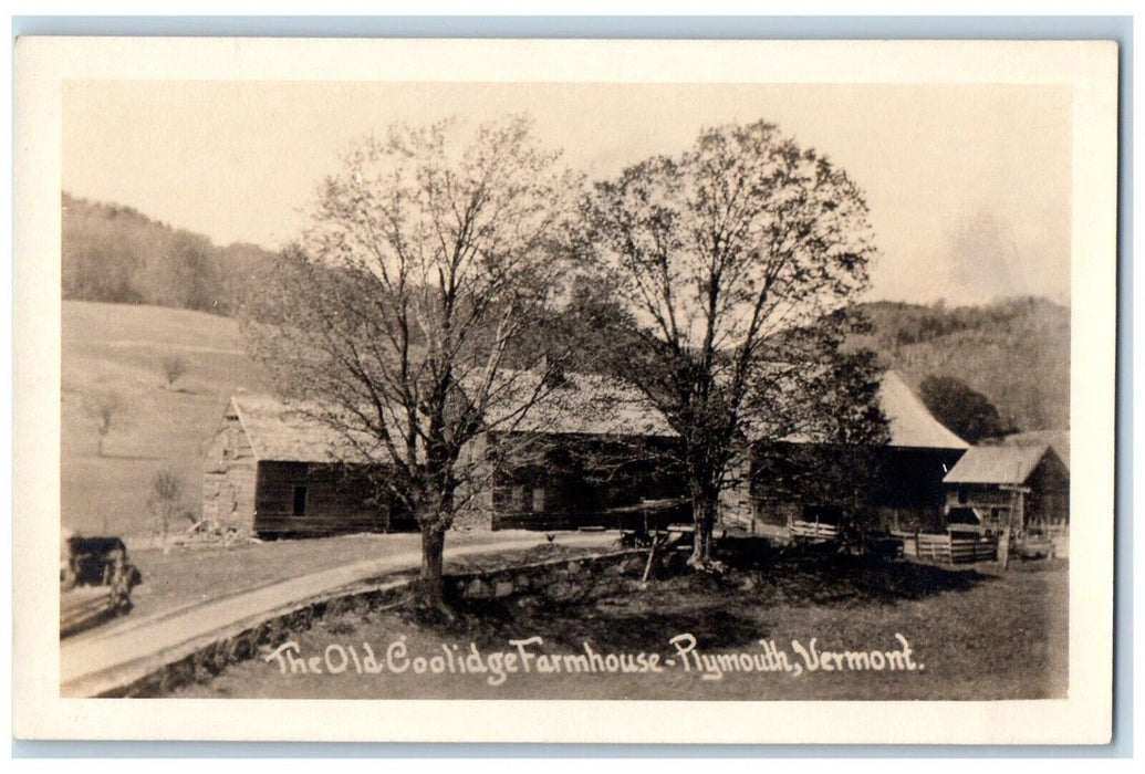 c1930's The Old Coolidge Farmhouse Plymouth Vermont VT RPPC Photo Postcard