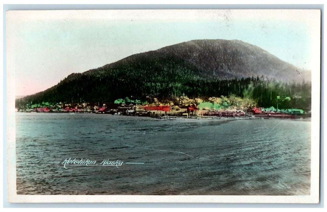 c1910's Ketchikan Alaska AK, Mountain View Houses Unposted RPPC Photo Postcard