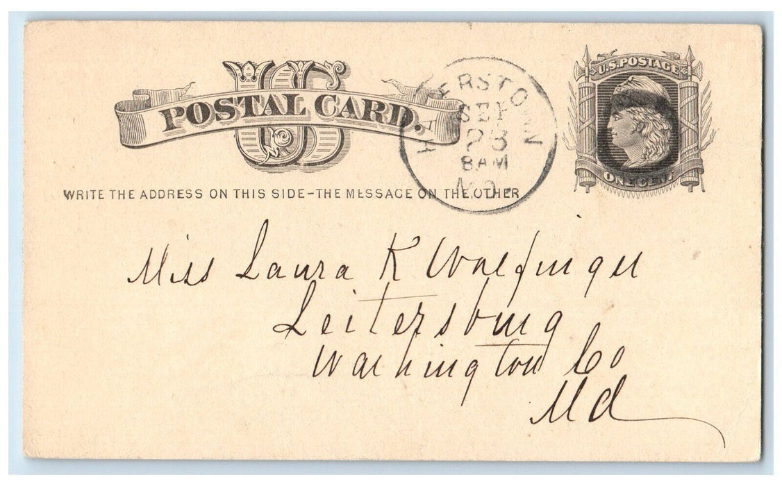 1880 Drawers Undershirts Message Hagerstown Maryland MD Antique Postal Card