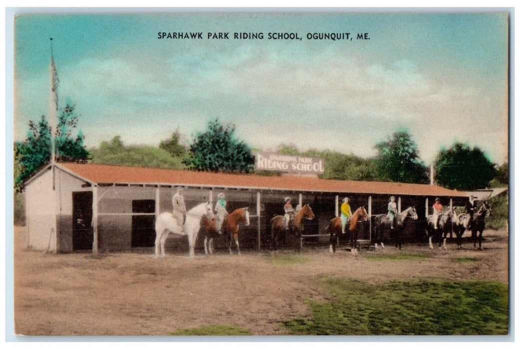 c1940 Sparhawk Park Riding School Exterior Building Ogunquit Maine ME Postcard