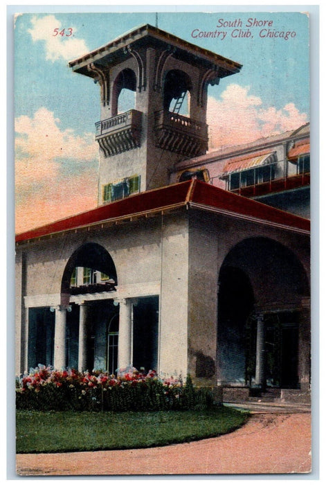 1914 South Shore Country Club Chicago Illinois IL Antique Posted Postcard