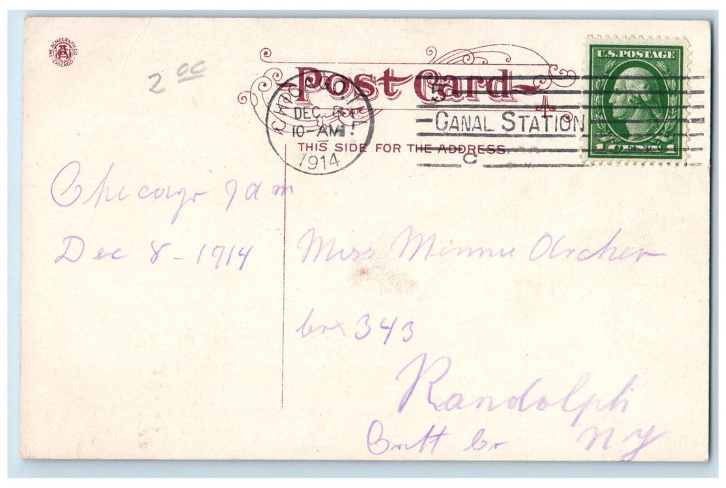 1914 South Shore Country Club Chicago Illinois IL Antique Posted Postcard