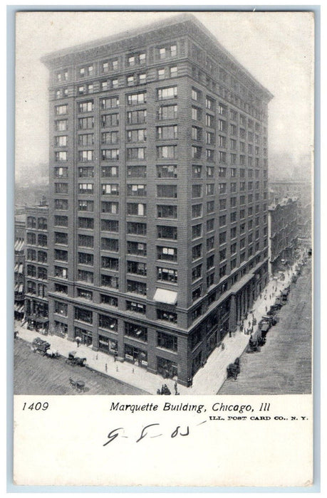 c1905 Marquette Building Exterior Scene Chicago Illinois IL Antique Postcard
