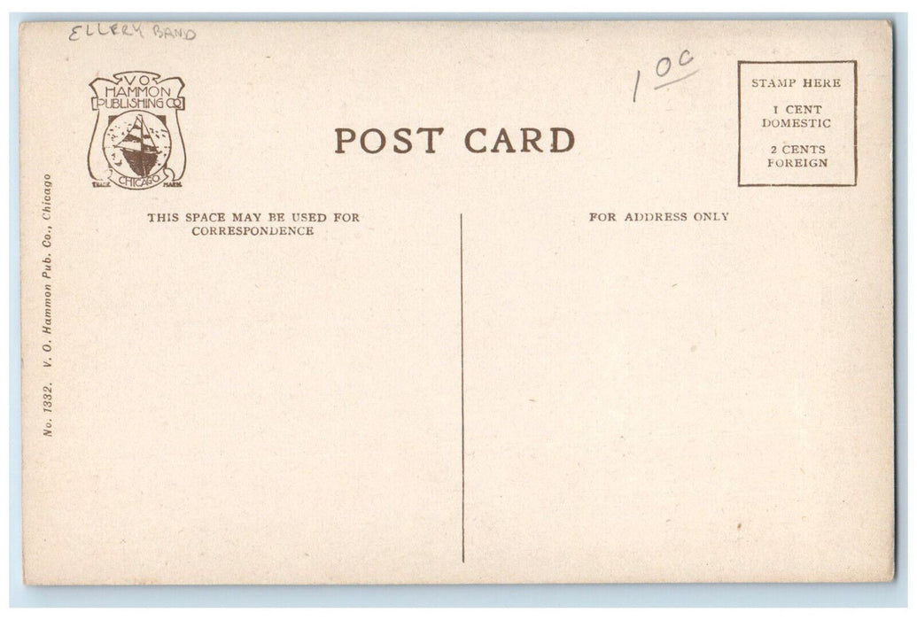 View Of Ellery Band Coliseum Garden Chicago Illinois IL Antique Postcard