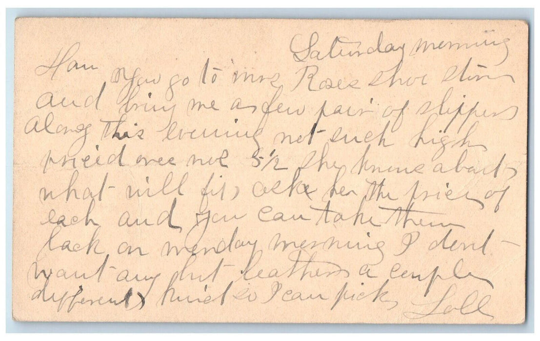 c1880's Hainel Wolfinger Leitersburg Maryland MD Hagerstown MD Postal Card