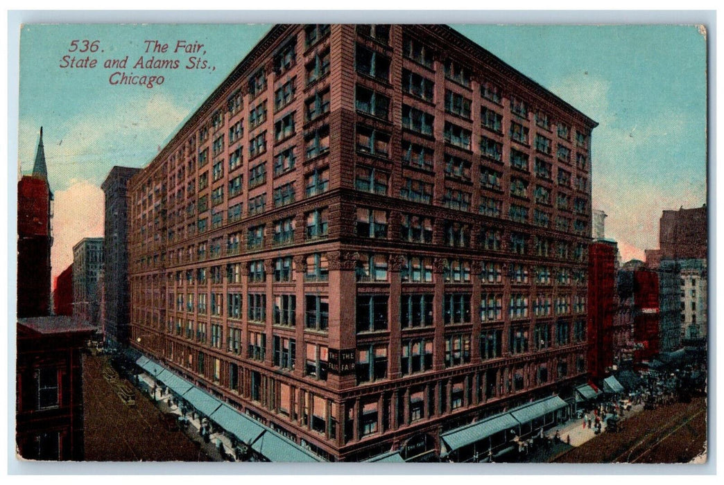 The Fair State And Adams Sts., Building Chicago Illinois IL Antique Postcard