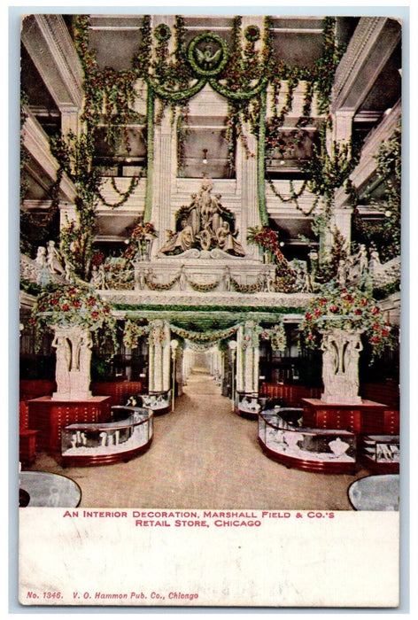 An Interior Decoration Marshall Field & Co.'s Retail Store Chicago IL Postcard