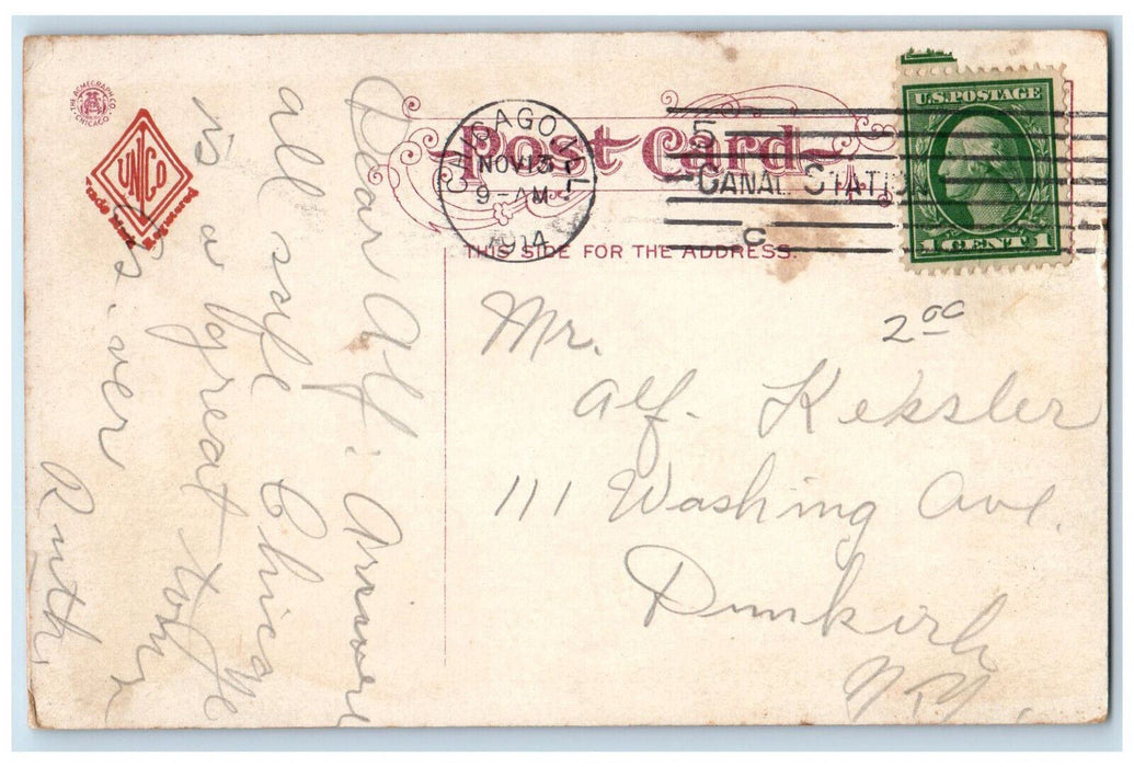 1914 View Of American Music Hall Chicago Illinois IL Antique Posted Postcard