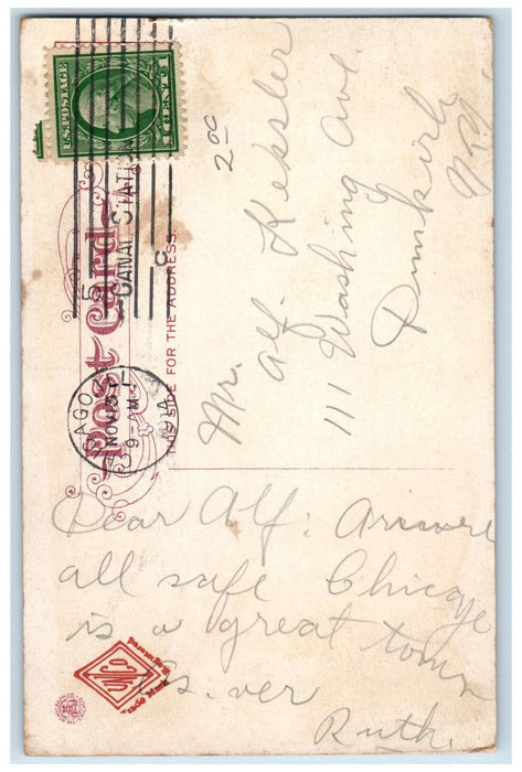1914 View Of American Music Hall Chicago Illinois IL Antique Posted Postcard
