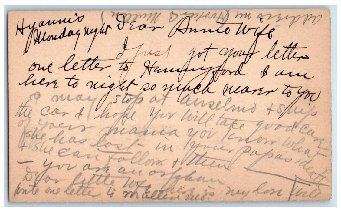 c1880's Orphan Message WS Howard Hyannis Nebraska NE Antique Postal Card