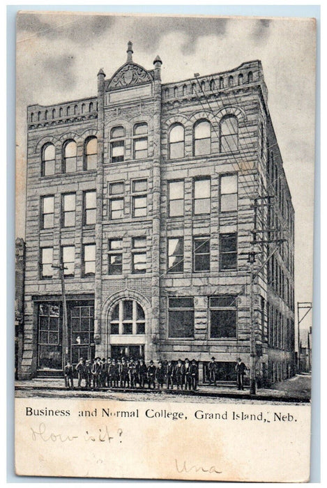 1906 Business Normal College Exterior Building Grand Island Nebraska NE Postcard