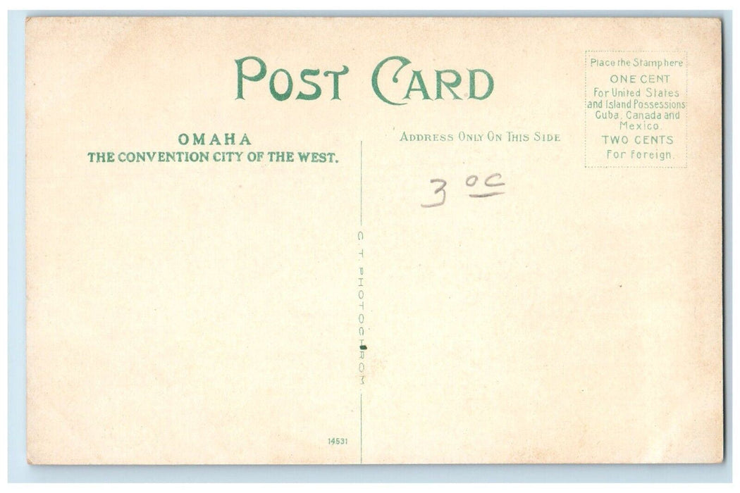 c1910 View South Train Station Cargo Bridge Exterior Omaha Nebraska NE Postcard