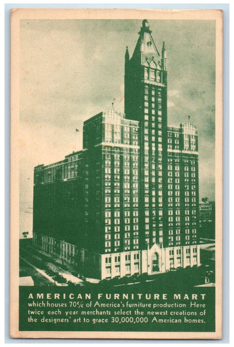 1938 American Furniture Mart Building Chicago Illinois IL Vintage Postcard