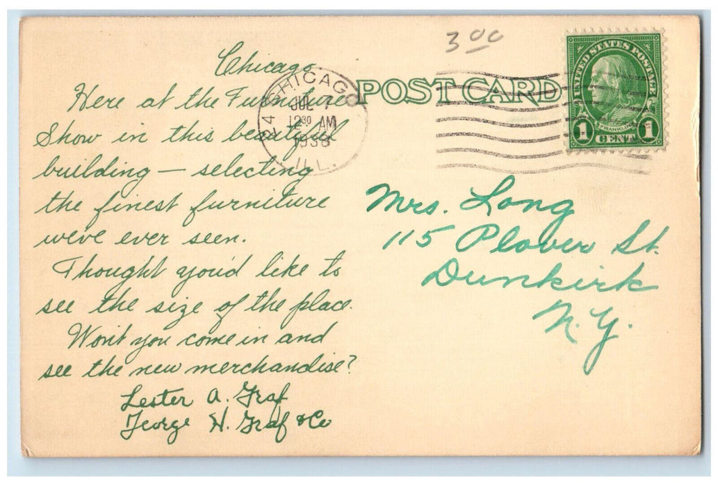 1938 American Furniture Mart Building Chicago Illinois IL Vintage Postcard