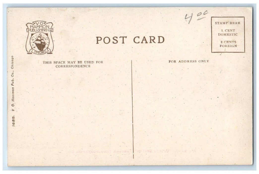 c1910 Steamship United States Indiana Transportation Co. VO Hammon IN Postcard