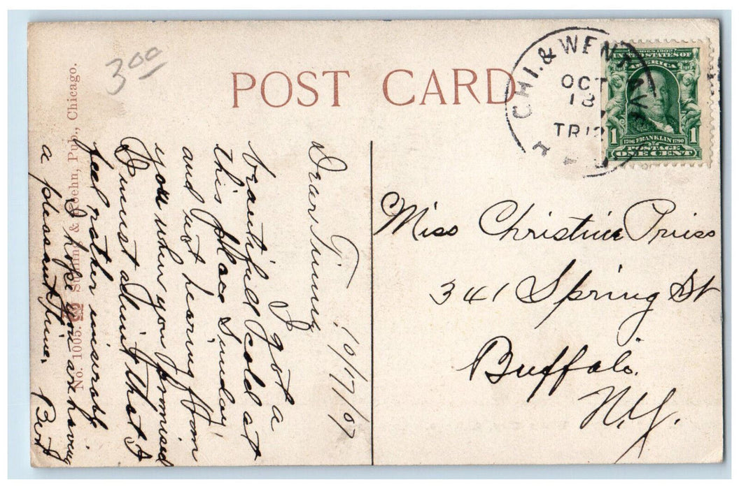 1907 View Of Lagoon And Chutes White City Chicago Illinois IL Antique Postcard