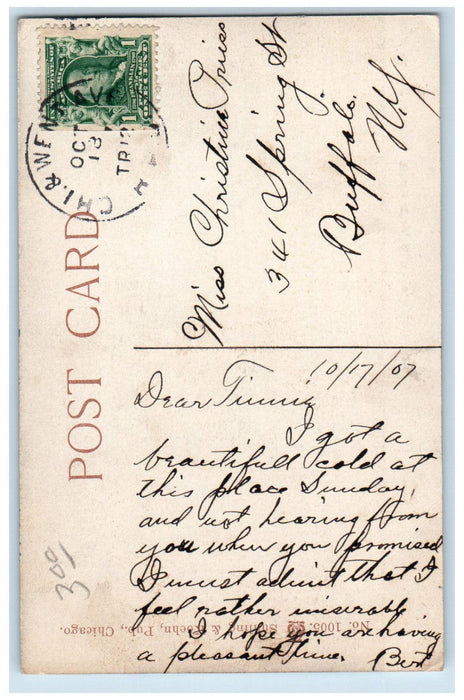 1907 View Of Lagoon And Chutes White City Chicago Illinois IL Antique Postcard