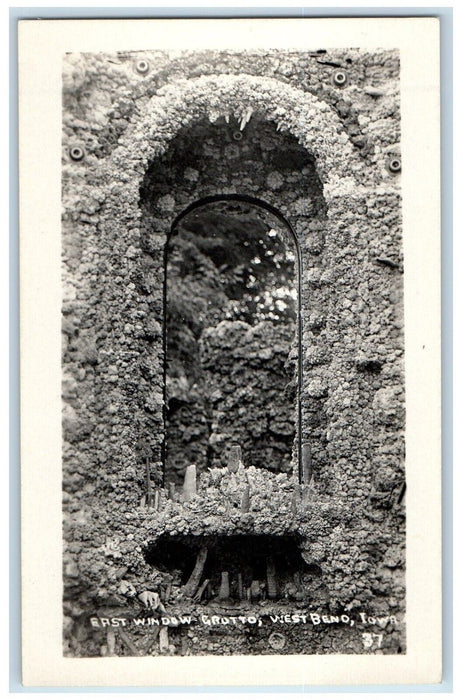 c1940's East Window Grotto West Bend Iowa IA Vintage RPPC Photo Postcard