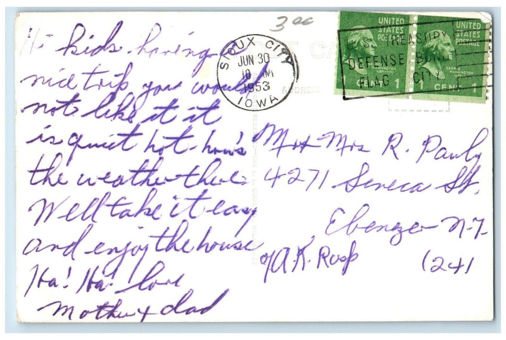 1953 Auditorium And Public School Building Cars Sac City IA RPPC Photo Postcard