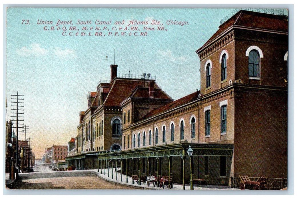 Union Depot Station South Canal And Adams Sts., Chicago Illinois IL Postcard