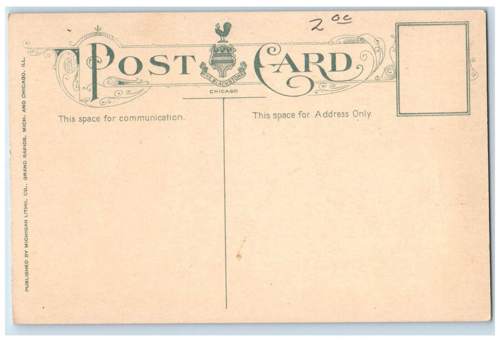 Lobby Showing Elevator The Blackstone Chicago Illinois IL Antique Postcard