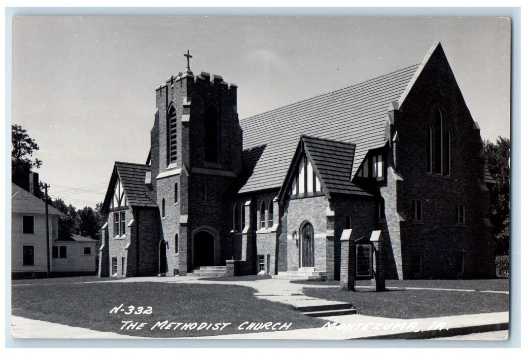 c1940's The Methodist Church Montezuma Iowa IA Vintage RPPC Photo Postcard