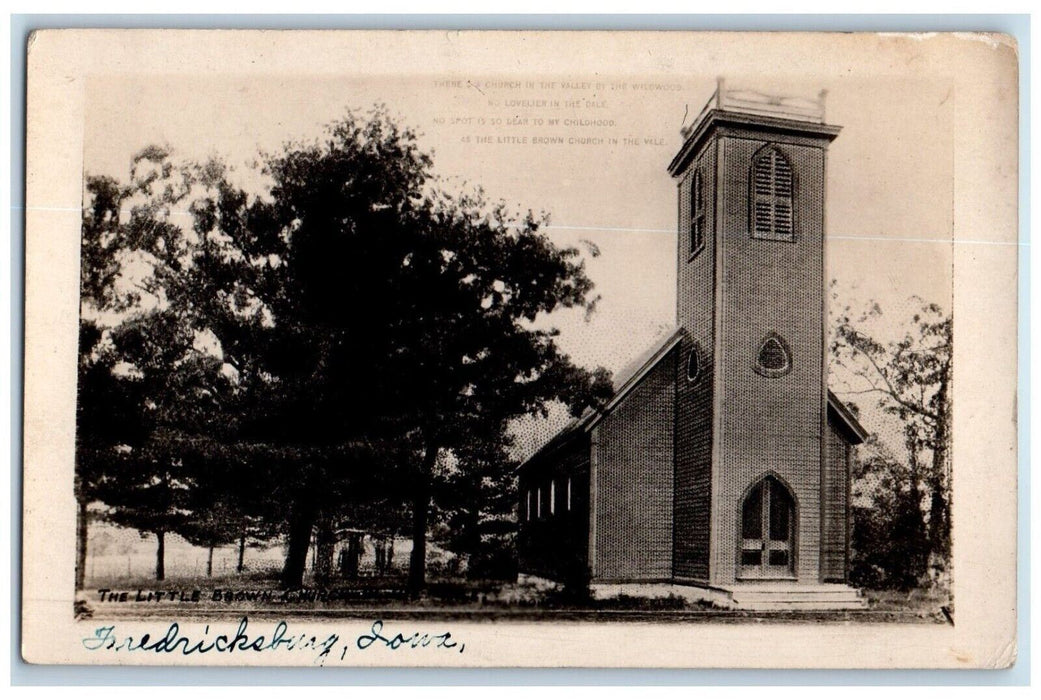 1923 The Little Brown Church Nashua Fredericksburg Iowa IA RPPC Photo Postcard