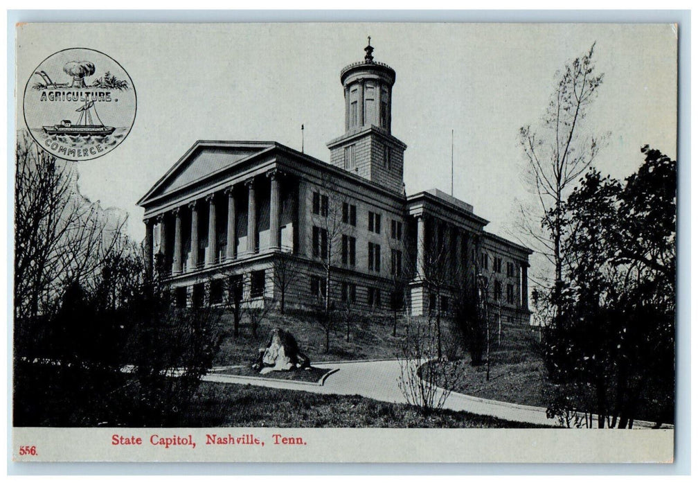 View Of State Capitol Building Nashville Tennessee TN Vintage Unposted Postcard