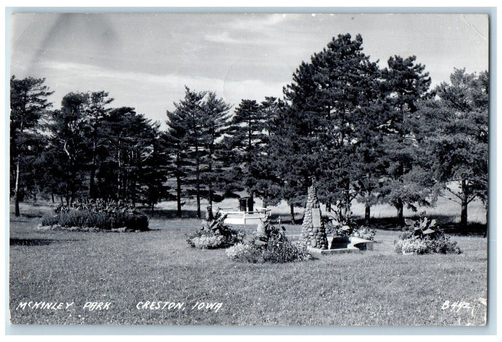 1954 View Of McKinley Park Creston Iowa IA Posted Vintage RPPC Photo Postcard